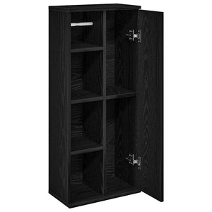 Badezimmerschrank Schwarz mit Rollenhalter