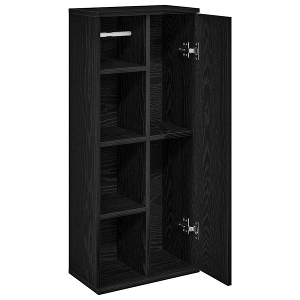 Badezimmerschrank Schwarz mit Rollenhalter