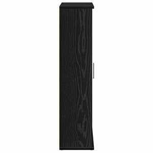 Badezimmerschrank Schwarz mit Rollenhalter
