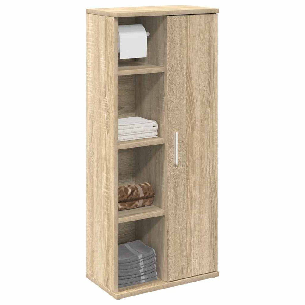 Badezimmerschrank Sonoma Eiche mit Rollenhalter