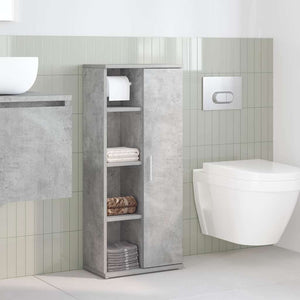 Badschrank Betongrau mit Rollenhalter