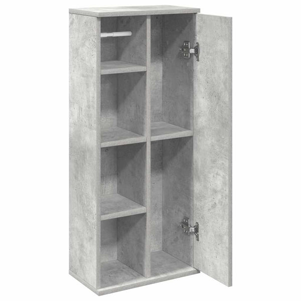Badschrank Betongrau mit Rollenhalter