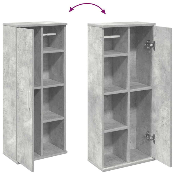 Badschrank Betongrau mit Rollenhalter