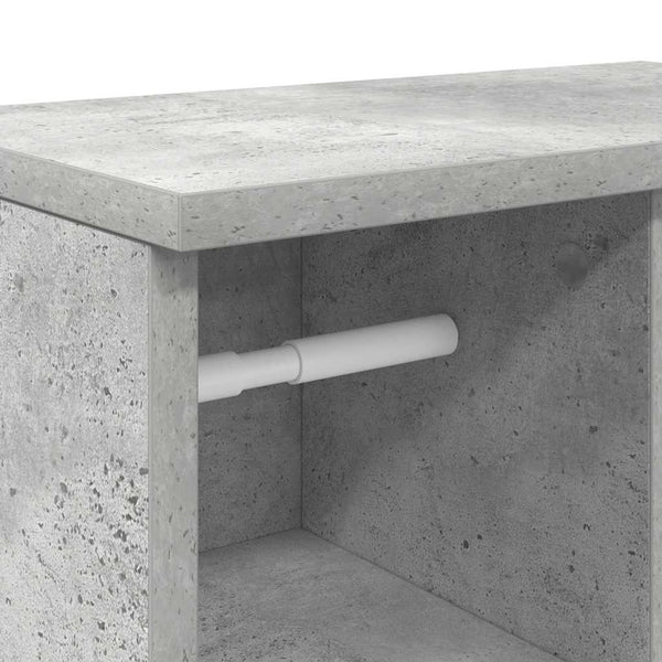 Badschrank Betongrau mit Rollenhalter