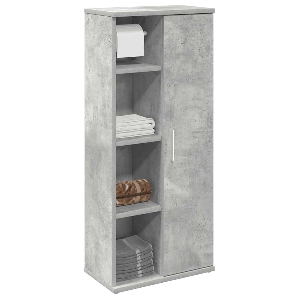 Badschrank Betongrau mit Rollenhalter