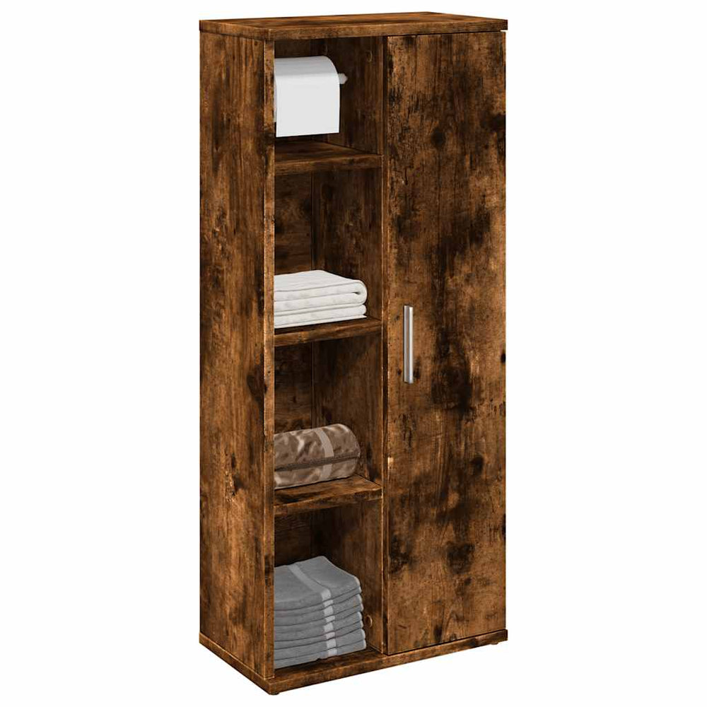 Badezimmerschrank Räuchereiche mit Rollenhalter
