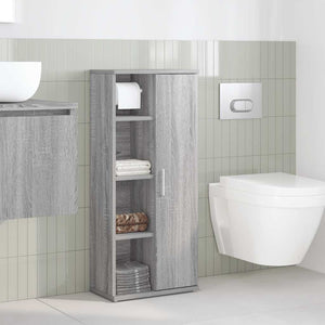 Badezimmerschrank Grau Sonoma mit Rollenhalter