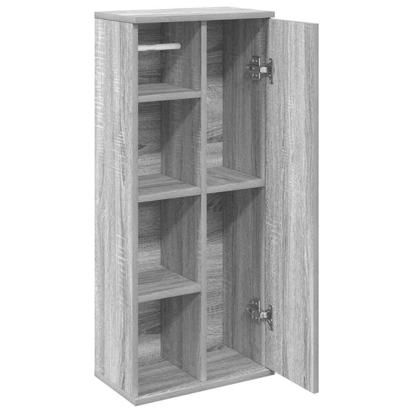 Badezimmerschrank Grau Sonoma mit Rollenhalter