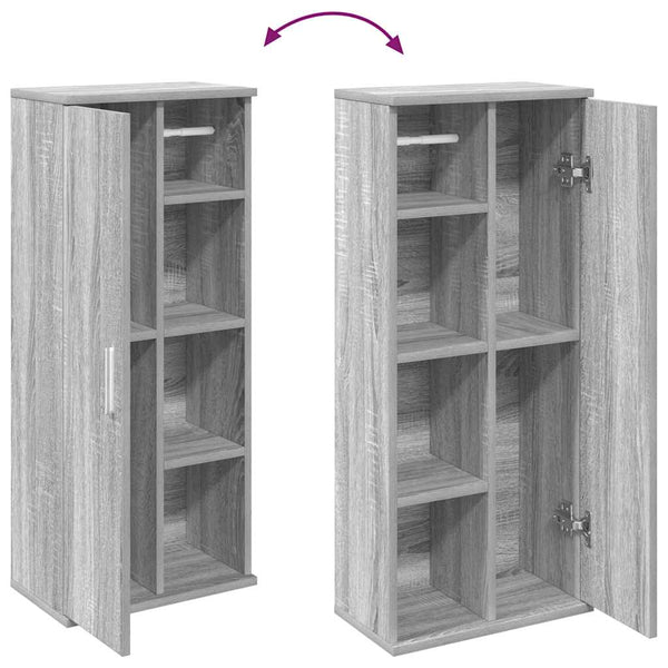 Badezimmerschrank Grau Sonoma mit Rollenhalter