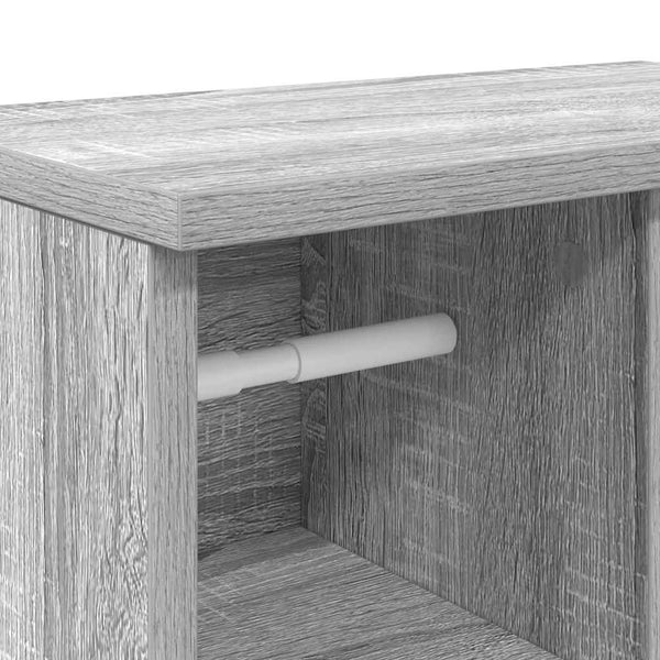 Badezimmerschrank Grau Sonoma mit Rollenhalter
