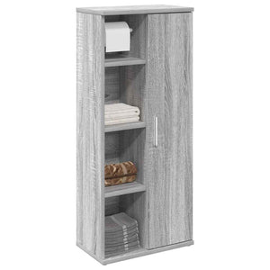 Badezimmerschrank Grau Sonoma mit Rollenhalter