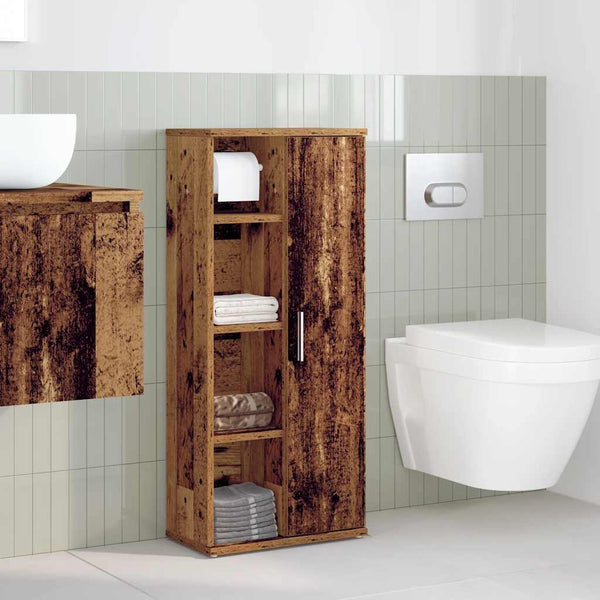 Badezimmerschrank mit Rollenhalter Altholz