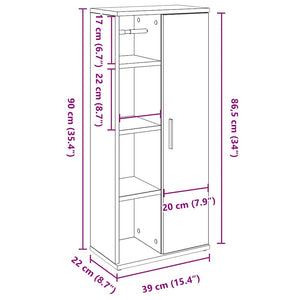Badezimmerschrank mit Rollenhalter Altholz