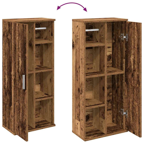 Badezimmerschrank mit Rollenhalter Altholz