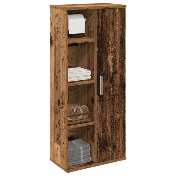 Badezimmerschrank mit Rollenhalter Altholz