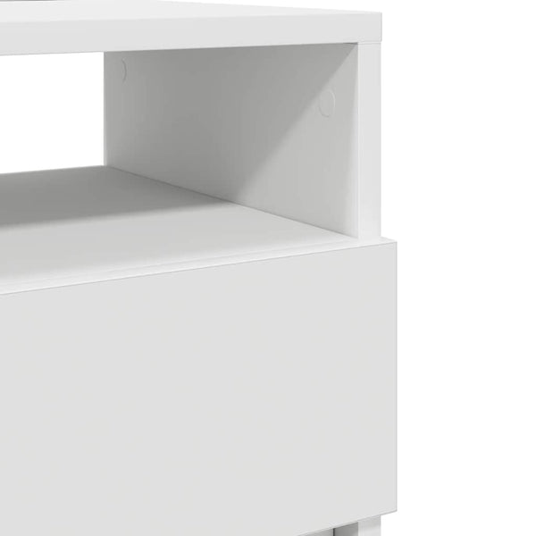 Weißer Nachttisch mit 2 Schubladen