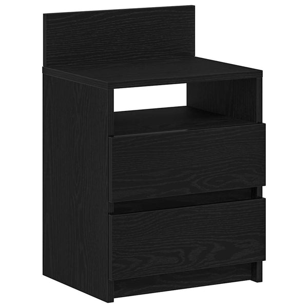 Schwarzer Nachttisch mit 2 Schubladen