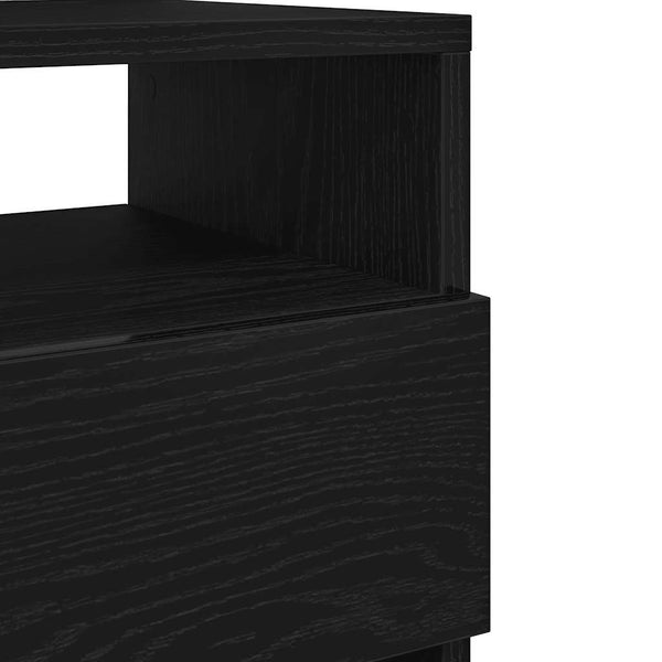 Nachttische Schwarz 2er Set mit Schubladen