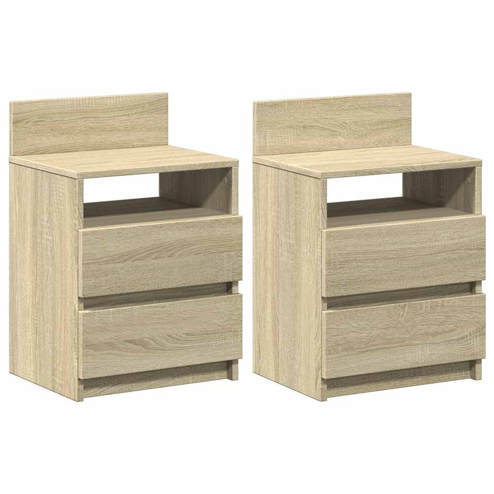 Nachttische 2er Set Sonoma-Eiche 40x33x60 cm