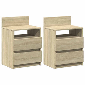 Nachttische 2er Set Sonoma-Eiche 40x33x60 cm