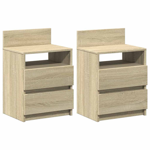 Nachttische 2er Set Sonoma-Eiche 40x33x60 cm