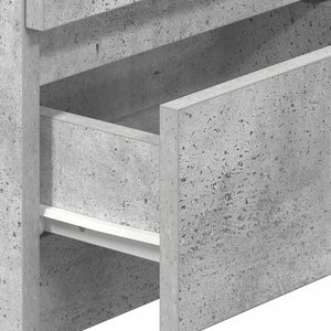 Betongrauer Nachttisch mit 2 Schubladen