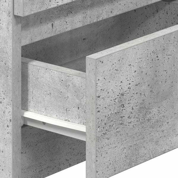 Betongrauer Nachttisch mit 2 Schubladen