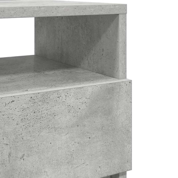 Betongrauer Nachttisch mit 2 Schubladen