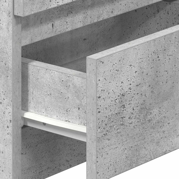 Nachttische 2er Set Betongrau mit Schubladen