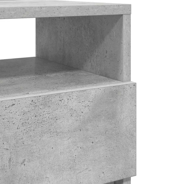 Nachttische 2er Set Betongrau mit Schubladen