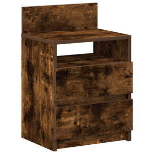 vidaXL Table de chevet avec 2 tiroirs Chêne fumé 40x33x60 cm