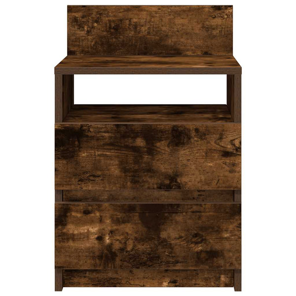 vidaXL Table de chevet avec 2 tiroirs Chêne fumé 40x33x60 cm
