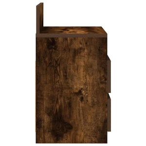 vidaXL Table de chevet avec 2 tiroirs Chêne fumé 40x33x60 cm