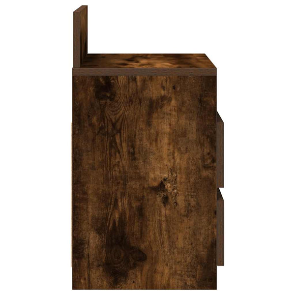 vidaXL Table de chevet avec 2 tiroirs Chêne fumé 40x33x60 cm