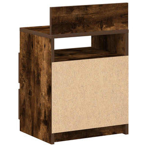 vidaXL Table de chevet avec 2 tiroirs Chêne fumé 40x33x60 cm