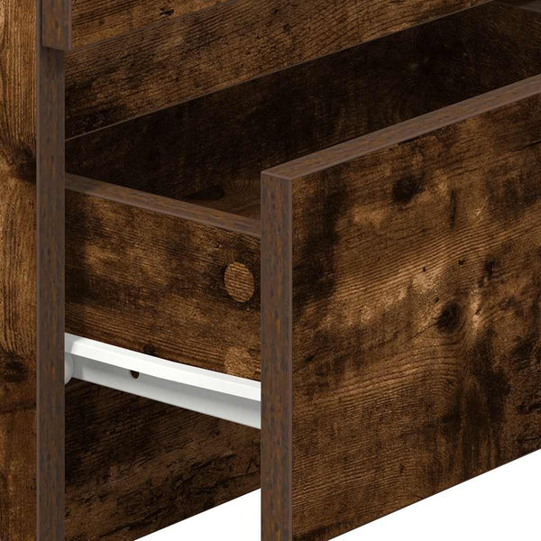 vidaXL Table de chevet avec 2 tiroirs Chêne fumé 40x33x60 cm