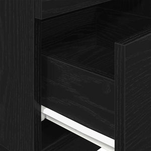 Schwarzer Nachttisch mit 2 Schubladen
