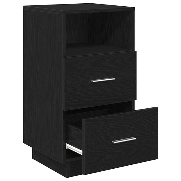 Nachttische Schwarz mit 2 Schubladen, 2er-Set