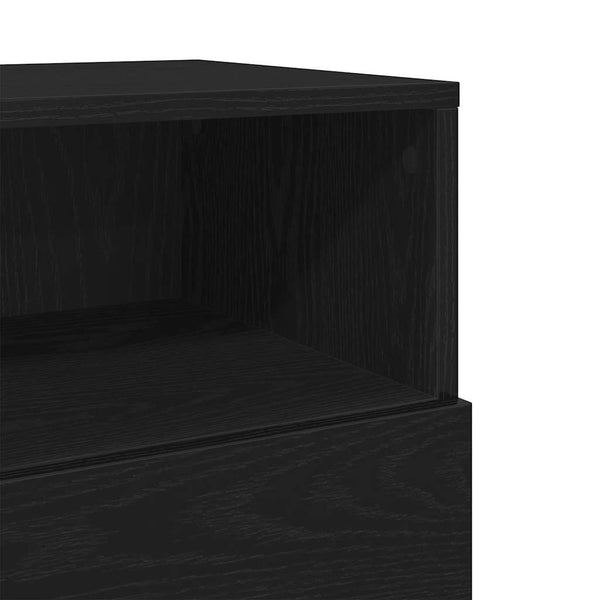Nachttische Schwarz mit 2 Schubladen, 2er-Set