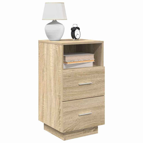 vidaXL Table de chevet à 2 tiroirs Chêne Sonoma 36x36x68 cm