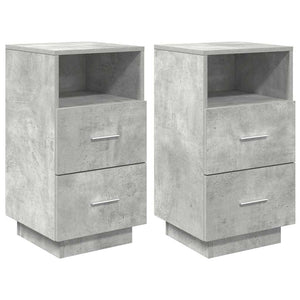 Nachttische 2er Set Betongrau 36x36x68 cm