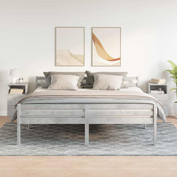 Nachttische 2er Set Betongrau 36x36x68 cm