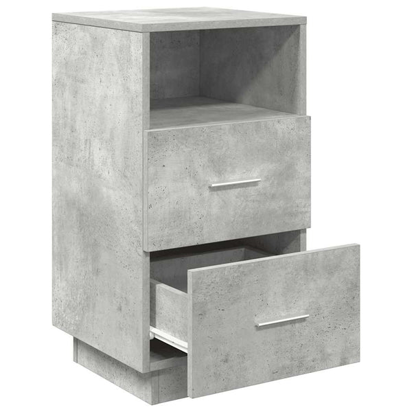 Nachttische 2er Set Betongrau 36x36x68 cm