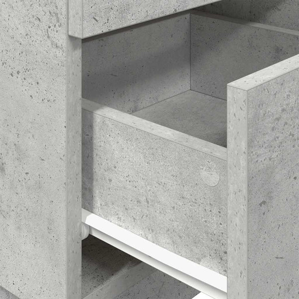Nachttische 2er Set Betongrau 36x36x68 cm