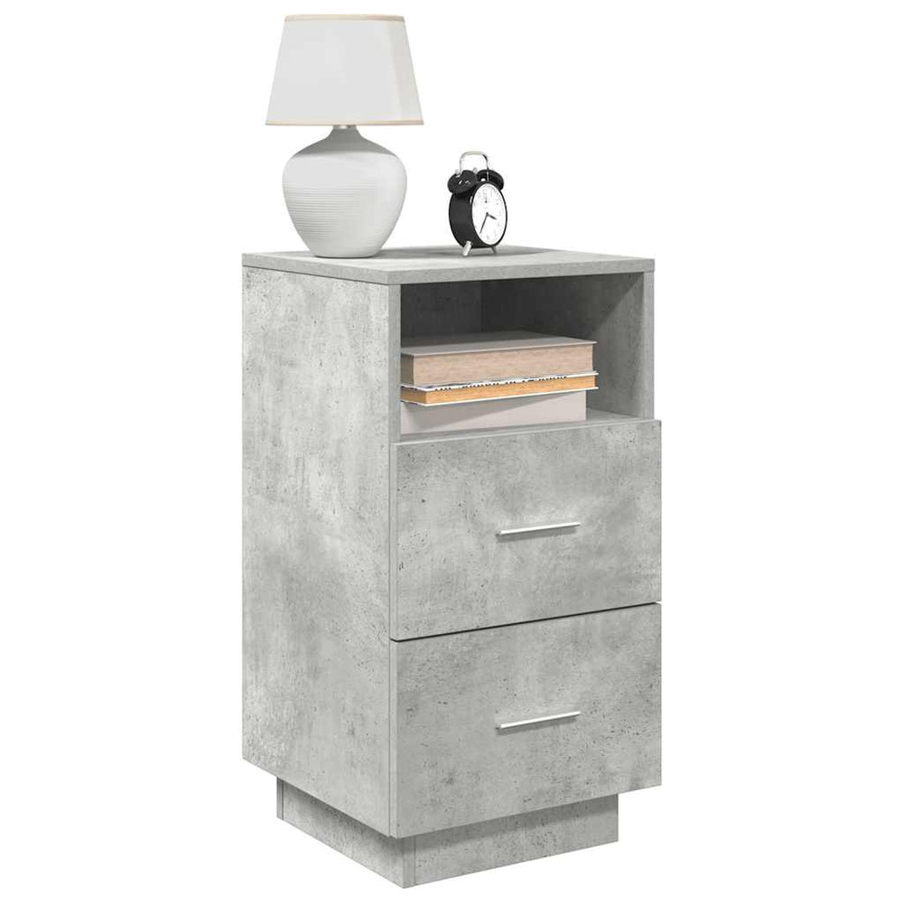 Nachttische 2er Set Betongrau 36x36x68 cm
