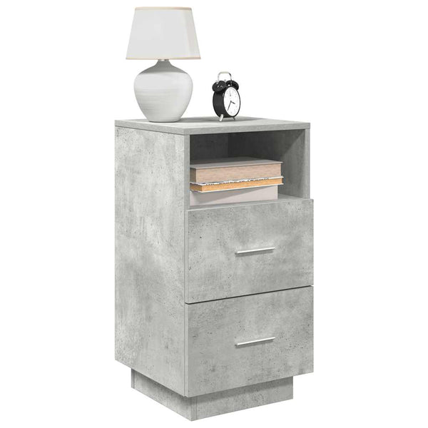 Nachttische 2er Set Betongrau 36x36x68 cm