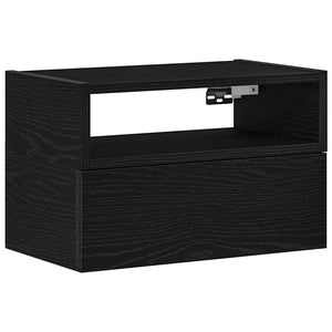 Schwarzer Wand-Nachttisch 45x26x28,5 cm