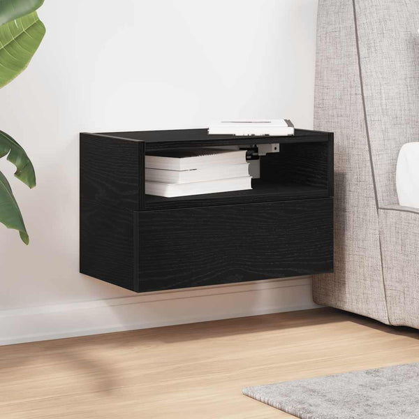 Schwarzer Wand-Nachttisch 45x26x28,5 cm