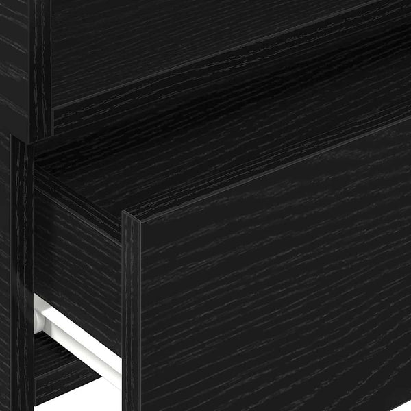 Wand-Nachttische, 2er Set, Schwarz