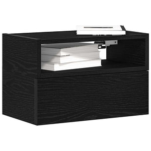 Wand-Nachttische, 2er Set, Schwarz